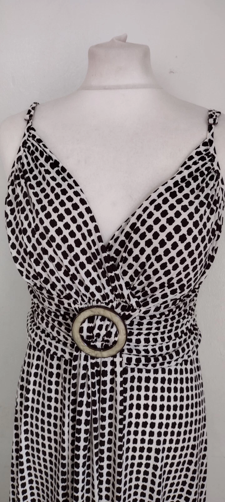 OFF WHITE ABITO LUSINGHIERO LINEA taglia 12 MARRONE e BIANCO SPORCO piccolo check elasticizzato