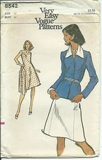 Vogue 8542 sewing pattern Haute JACKET sleeveless A-line DRESS sew size 12 UNCUT