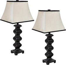 Sunnydaze Stately Shapes Resin Accent Modern Tall Beside Table Lamp Set of 2