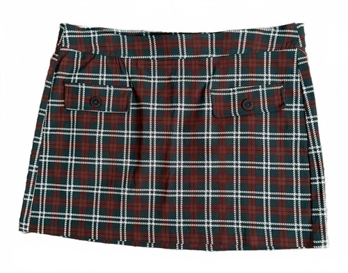 NEW Preswick & Moore Mini Skirt Size PXL XLP Extra Large Petite Plaid Chocolate