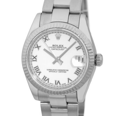 ROLEX Midsize Stainless Steel 31mm Datejust W/G 178274 Box