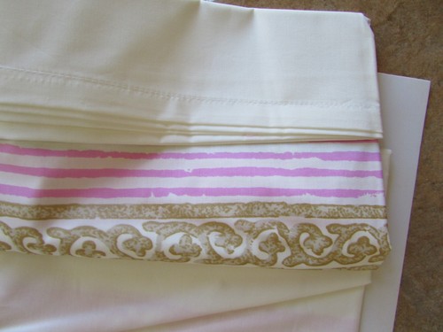 Designers Guild Ameranth Pink Floral Stripe Full Flat Sheet NIB - Picture 10 of 12