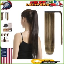 Transform Your Look: 26 Inch Blonde  Medium Brown Clip-In Ponytail Extension