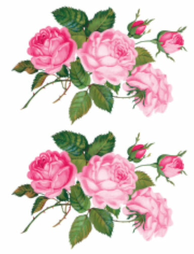 Vintage Image Victorian Shabby Pink Roses Transfers Waterslide Decals ...