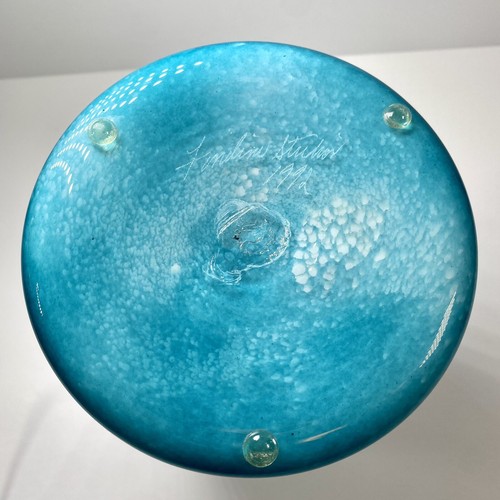 Kerry Feldman Fineline Studio Signed Art Glass “Picasso” Face Water Pitcher Blue - Picture 10 of 12