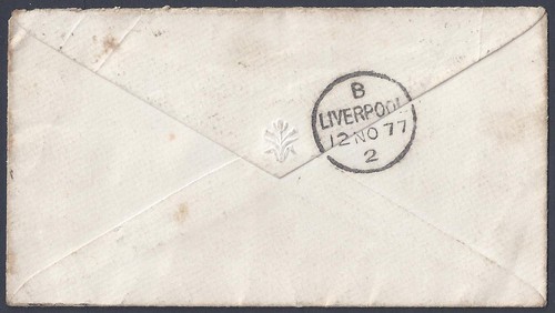 INDIA 1877 CALCUTTA A LIVERPOOL VÍA BRINDISI FRANQUEADO SEIS PENIQUES SG 81 - Imagen 2 de 2