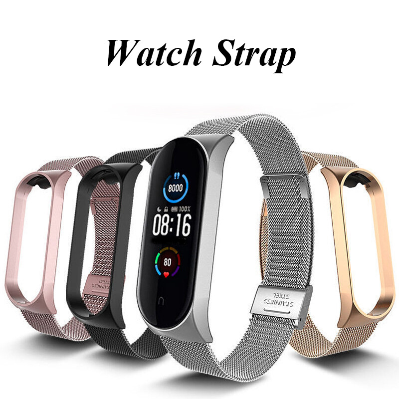 Stainless Steel Watch Strap For Xiaomi MI Band 5/6 Replacement Strap Unisex 1pc