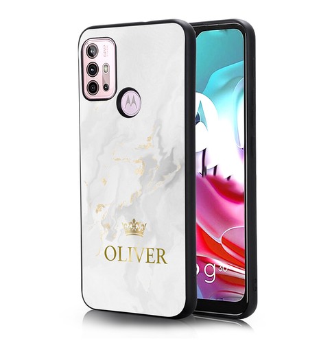 Case Personalised For Motorola E14 G54 G14 G85 G24 Marble Textured Phone Cover - Picture 41 of 96