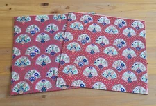 Vtg Wrapping Paper Gift Wrap Floral Fans Design 2 Sheets 20x30 Each