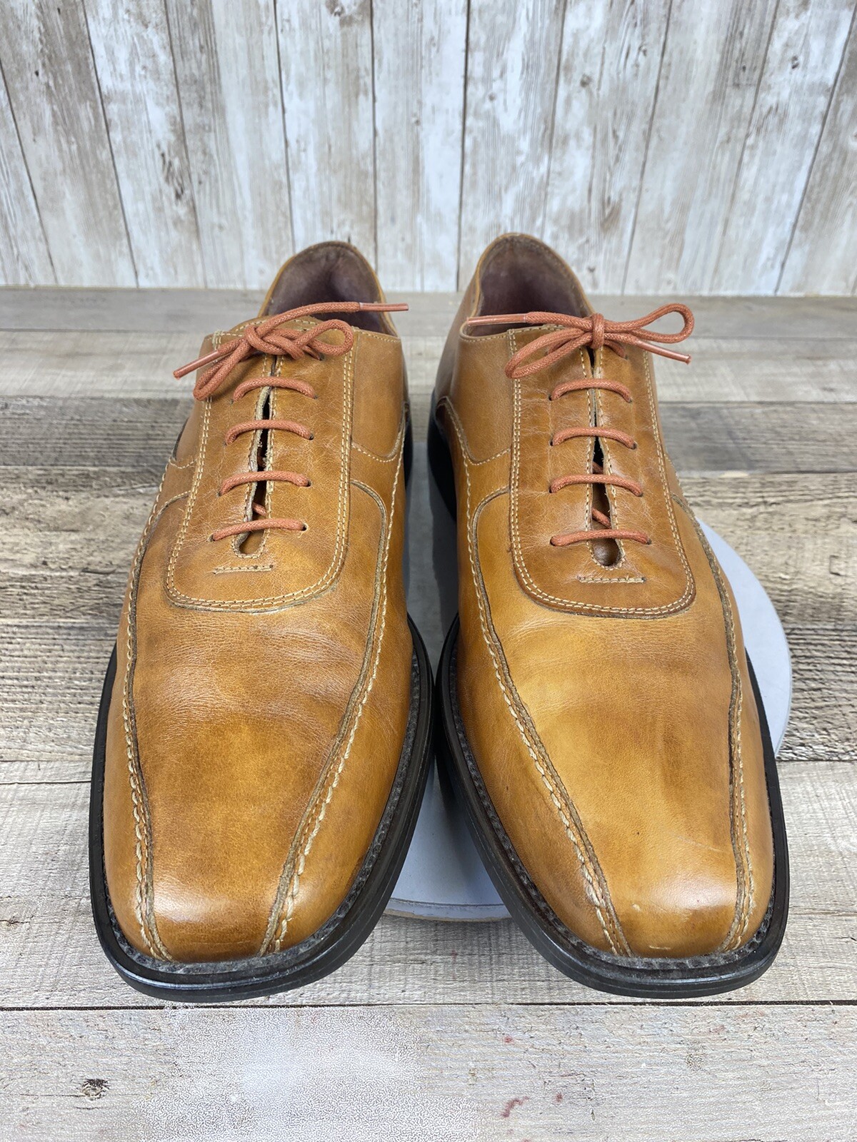 SAOLA Scarpe casual da uomo Johnston & Murphy 20 7132 in pelle marrone chiaro Oxford taglia 12 M