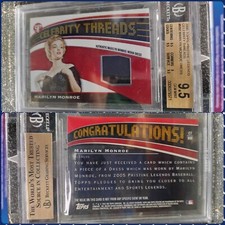 2005 Topps Pristine Marilyn Monroe Dress Wardrobe Card BGS 9.5 Centered