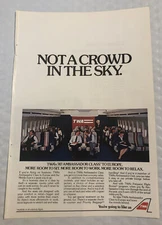 Vintage 1983 TWA Original Print Ad Full Page - Not A Crowd In The Sky