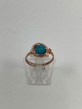 Handmade  Copper Wire Wrap  Turquoise Ring Size 7  71