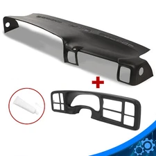 Radio Dash Trim Bezel + Dash Cover Overlay For Silverado Sierra Suburban 99-06