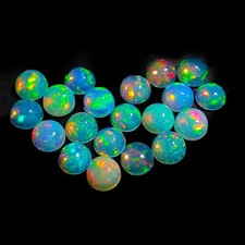 Natural AAA Quality Ethiopian Opal Round Cabochon Gemstone Lot 17 Pcs 6 mm 8 Ct