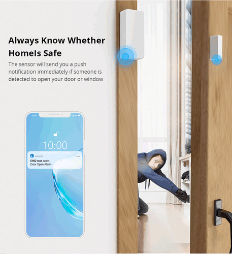SONOFF DW2 WiFi Wireless Window Door Sensor, Wireless Alarm Security Home Alert - Picture 7 of 17