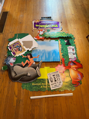 Rare The JUNGLE BOOK  DISNEY VIDEO STORE DISPLAY STAND UP VHS BOX Sign