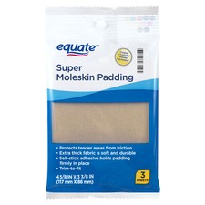 Equate Super Moleskin Padding Sheets For Foot Pain Relief 117mm x 86mm ,3 Count