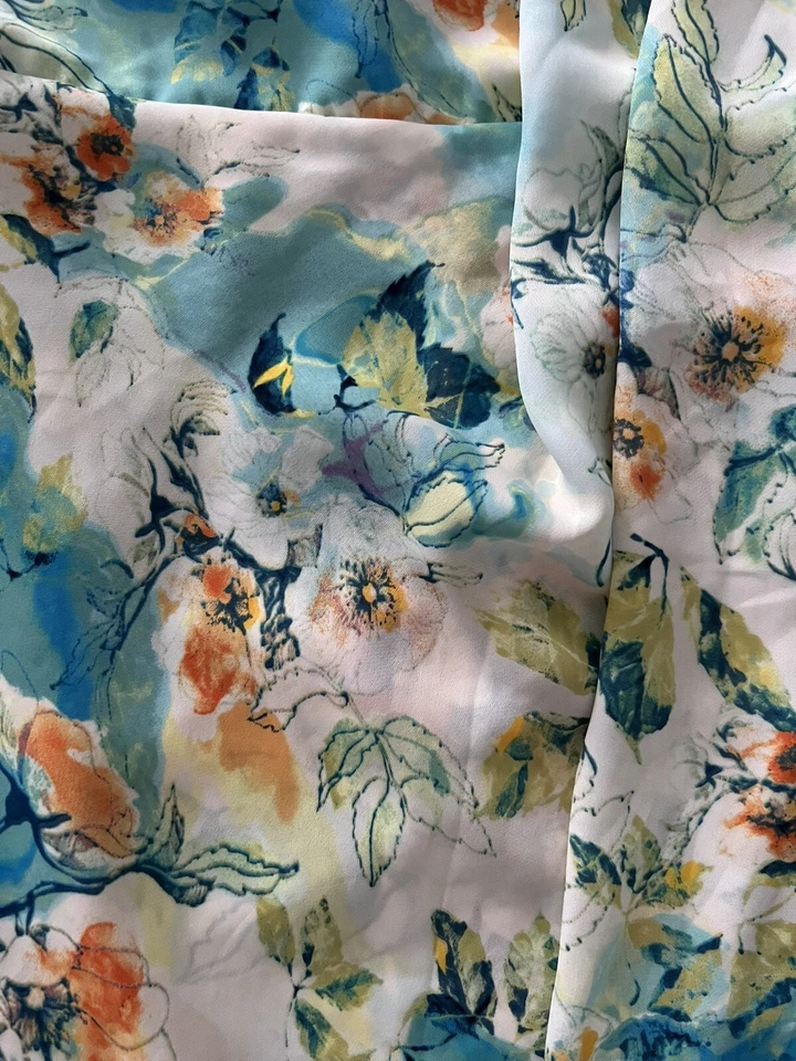 Vestido Robert Rodriguez Mediano S Estampado Floral Imitación Envoltura Drapeado Mangas Gorra Foto 4 de 4