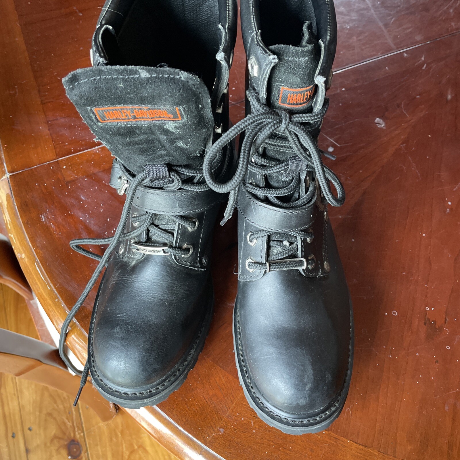 HarleyDavidson Men's Black Leather Boots Size 9 1/2 … Gem