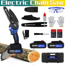 6" Brushless Cordless Electric Chainsaw Wood Cutter With 1500mAh Li-ion Battery