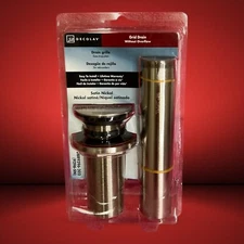 DECOLAV 9296-SN Satin Nickel Grid Drain without Overflow 1-1/4" Sink Fitting