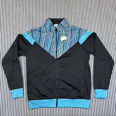 Puma x Coogi Herren Trainingsjacke schwarz Strick blau Full Zip Gr. L PtP:23''