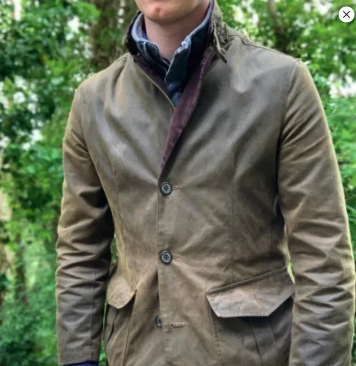 BARBOUR LUTZ Waxed Jacket Olive Rugged Sophistication MSRP$520 British Luxury image 1