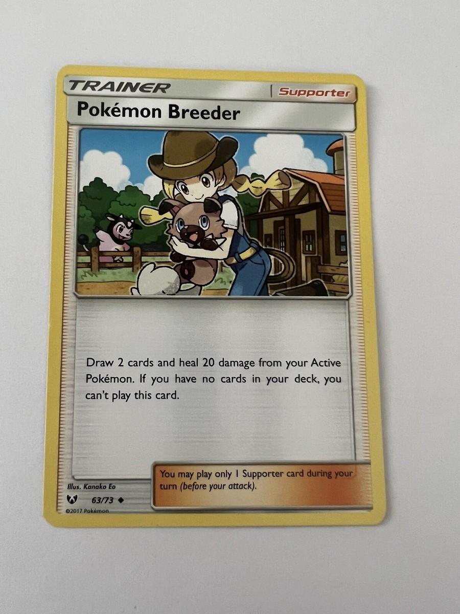 pokemon breeder card value Trading Card Game Shining Legends Uncommon Pokemon Breeder #63