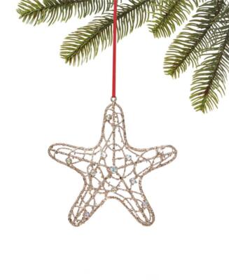 Holiday Lane At The Beach and Seaside Gold Glitter Star Fish Ornament