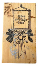 Art Impressions Place Postage Stamp Here Wooden Rubber Stamp