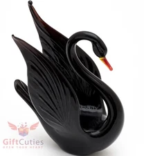 Glass bird black Swan "murano" figurine handmade