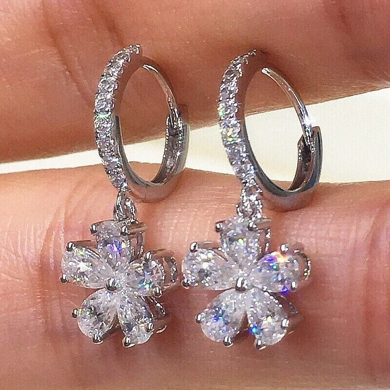 Diamond solitaire shop dangle earrings