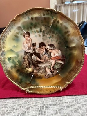 RS Prussia Dice Throwers Plate Marked