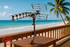 Five Star Antenna Amplified Motorized 360° Rotation 4K 1080P Outdoor TV Antenna