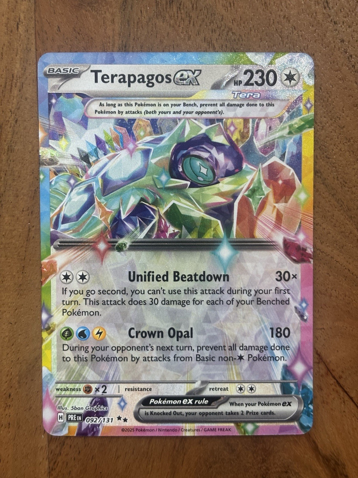Pokemon TCG Terapagos Ex 092/131 Prismatic Evolutions Double Rare NM Card