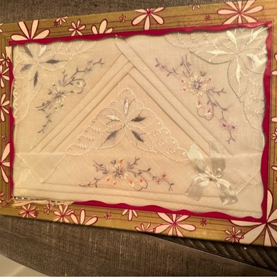 Vintage Orlana Swiss Loom Floral Embroidery White Handkerchiefs Pack Of 3 New