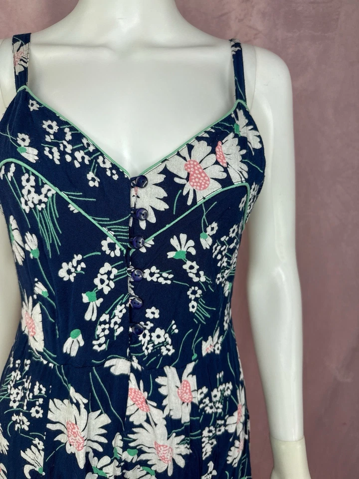 Vestido midi floral azul Joe Browns para mujer talla 6 bolsillos tirantes midi de espagueti Foto 4 de 4