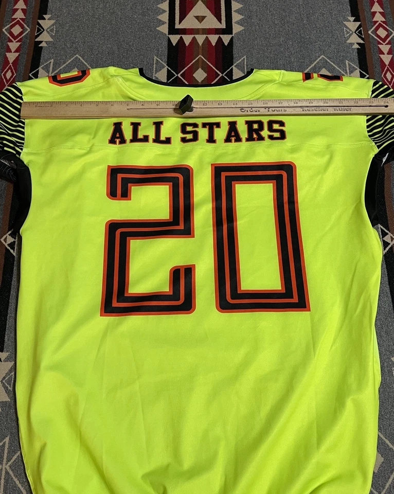 Camiseta de fútbol Broward All Stars #20 amarilla neón negra mangas a rayas XL T43 Foto 4 de 4