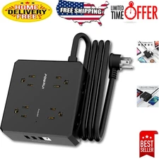 Versatile Surge Protector with 8 AC Outlets & 4 USB Ports –  Certified Safety