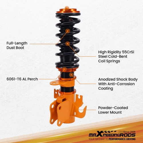 Height Adjustable Coilover For Holden VZ Commodore Sedan Wagon 04-07 Twin Tube - Picture 6 of 11