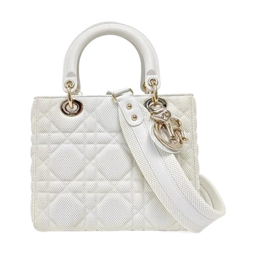 DIOR Lady D-Lite Crossbody bags Cloth White Free Shipping | Duties Paid