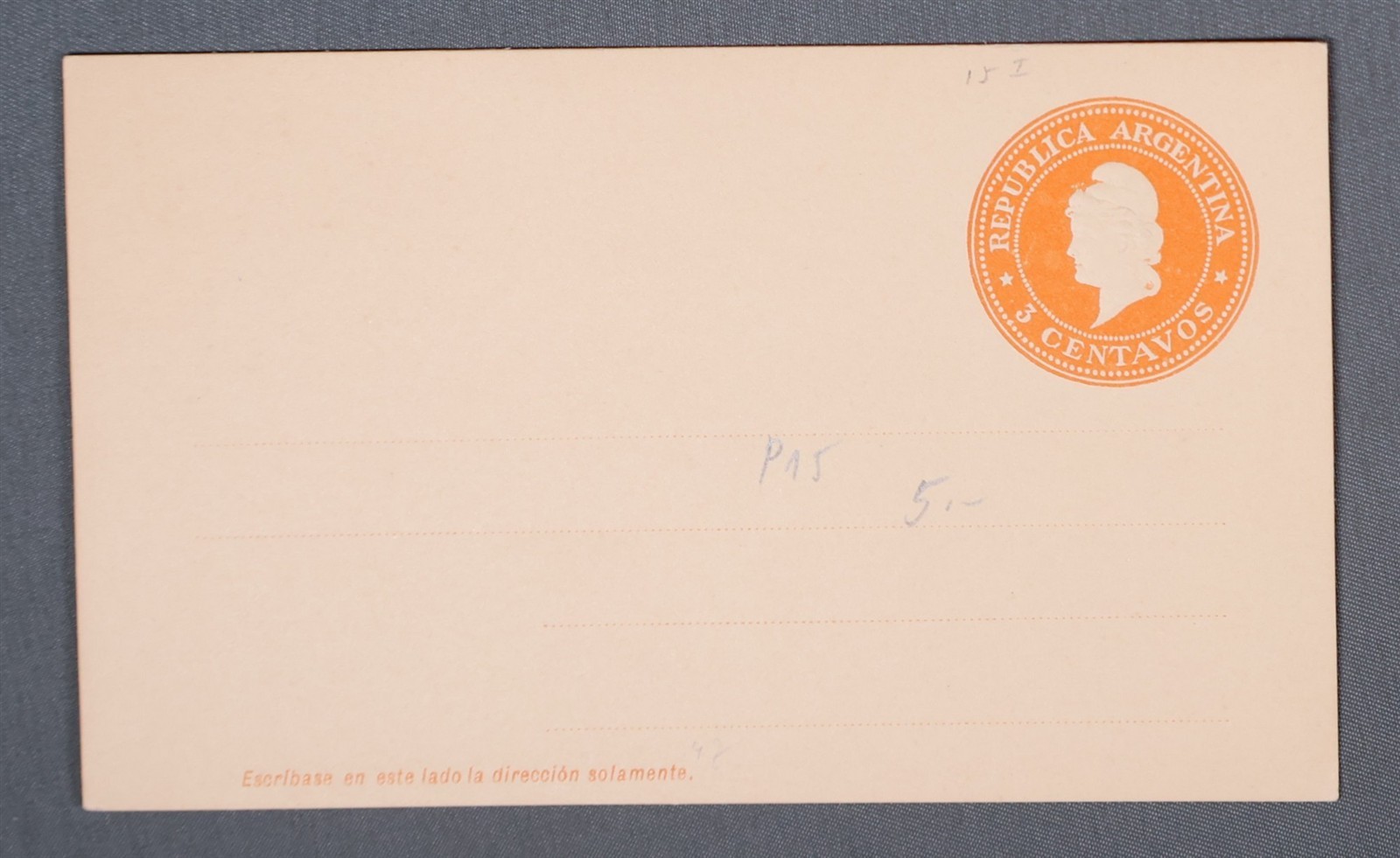 MayfairStamps Argentina Embossed 3 Cents Orange Stationery Card aax_01603