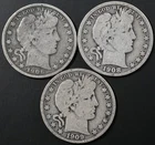 1906-S, 1908-S & 1909-S Barber Half Dollar Lot – San Francisco Mints Full Dates