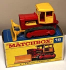 Lesney MATCHBOX No. 16 CASE TRACTOR in Red 1969 Green Tracks F Series BOX