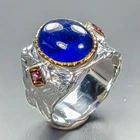 Jewellery gem 7 ct+ Blue Sapphire Ring 925 Sterling Silver Size 7.5 /R465725