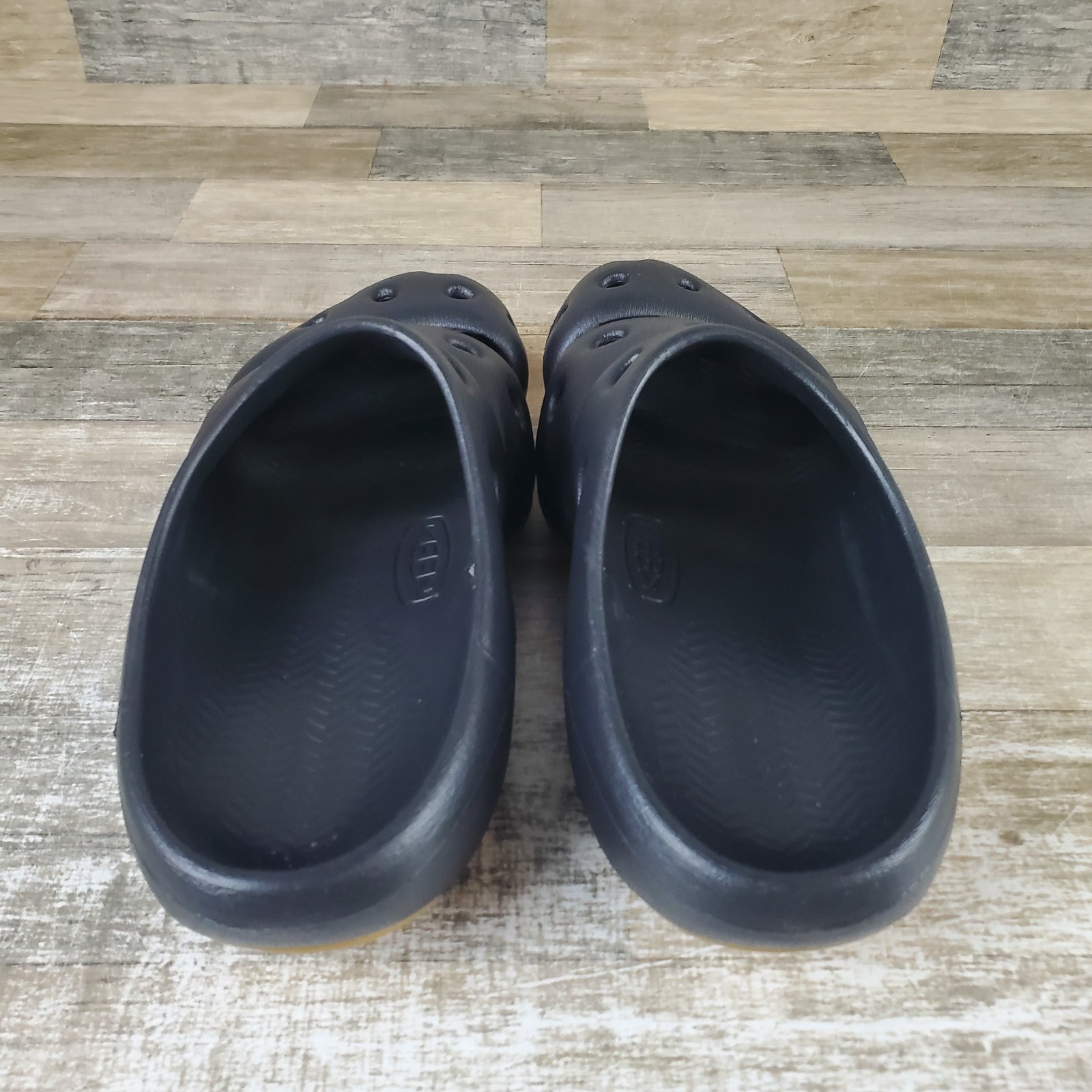 Sandalo uomo Keen Yogui taglia 12 comodo casual nero gomma punta tonda scarpe slip on