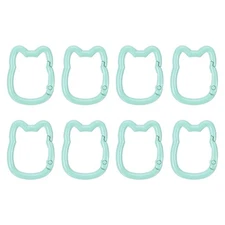 Spring Snap Hook, 8 Pcs Cute Cat Shape Keychain Clips, Dark Green