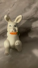 Vintage Ceramic Bunny Figurine with Carrot