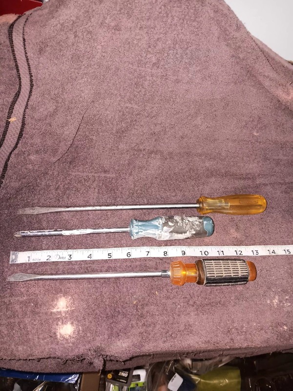 Set Of Three Screwdrivers Used